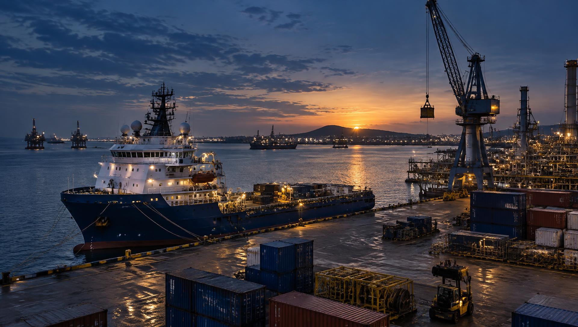 Operação industrial e marítima